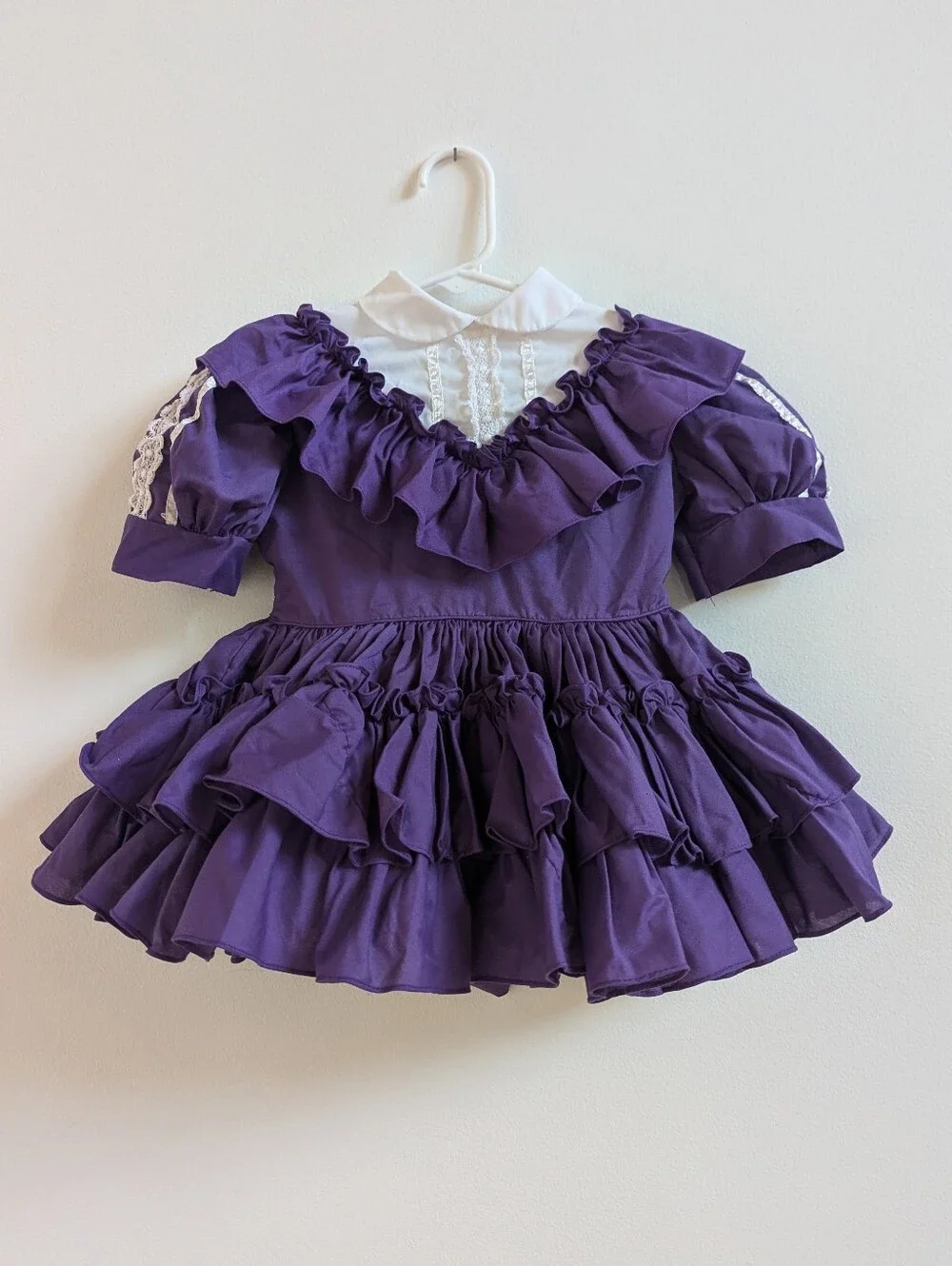 Vtg Martha's Miniatures Dress 3T Purple Ruffle Pageant Holidays